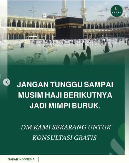 reputasi jangka panjang agen travel Anda. Ketika jemaah lansia salah arah, taruhannya bukan hanya waktu Tour Leader, melainkan kepercayaan keluarga di tanah air.

SAFAR hadir sebagai solusi proteksi terpadu yang dirancang khusus untuk ekosistem umroh dan haji. Proteksi maksimal dengan pengoperasian paling minimal.

Tingkatkan standar pelayanan paket travel Anda musim ini.
DM kami sekarang untuk konsultasi kemitraan B2B dan dapatkan akses demo dasbor operator secara gratis.

#safar #safarindonesia #haji #umroh #iot